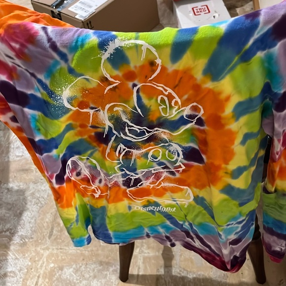 Tie-dye long sleeve thin hooded shirt with Mickey Mouse on front - Picture 1 of 4